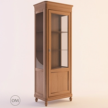 Elegant Wooden Display Cabinet 3D model image 1 