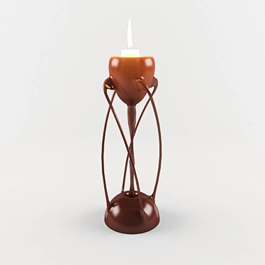 Serenity Flame: Hand-Poured Candle 3D model image 1 