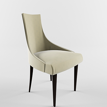 Baker Shell Chair: Elegant and Adjustable 3D model image 1 