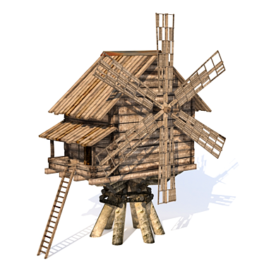 Rustic Pedestal Mill 3D model image 1 