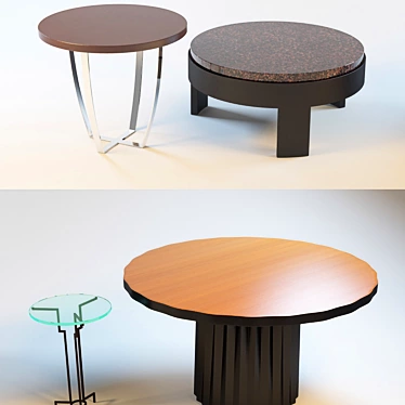 Sleek Round Tables 3D model image 1 