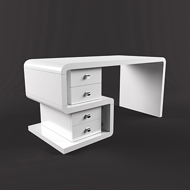 Sleek White Snake Writing Desk 3D model image 1 