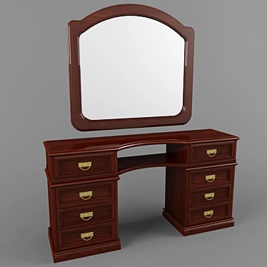 Vintage Dressing Table Frassino 3D model image 1 