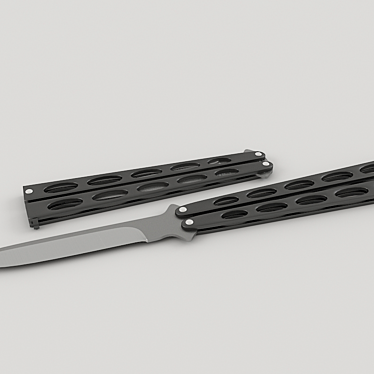 Sleek Blade: Butterfly Knife 3D model image 1 