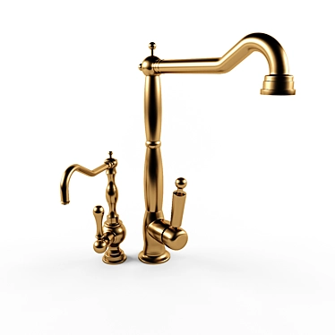 Elegant Bronze Kitchen Faucet 3D model image 1 