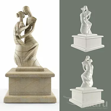 Elegant Palimanan Stone Figurine 3D model image 1 