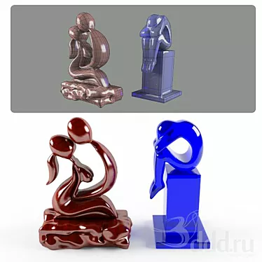 Elegant Stone Figurine 3D model image 1 