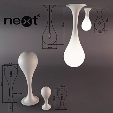 Next "Liquid Light" - Versatile Ceiling/Floor Lamp 3D model image 1 