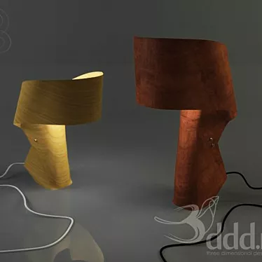 Sleek Wooden Lamp 3D model image 1 