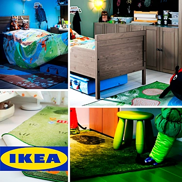 IKEA Kids Rugs: 14 Unique Texture Designs 3D model image 1 