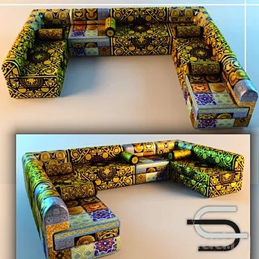 Relaxation Retreat: Comfy Sofa 3D model image 1 