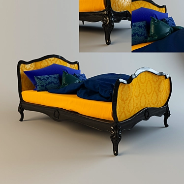 Sleek Comfort: Modern Bed 3D model image 1 