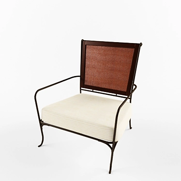 Elegant Parigi Armchair: Rattan & Metal 3D model image 1 