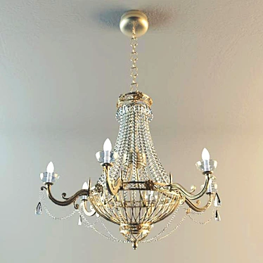 Vintage 18th Century Chandelier 3D model image 1 