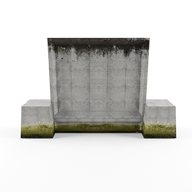  Textured Concrete Barrier 3D model image 1 