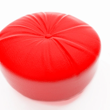 Pleated Red Faux Leather Pillow 3D model image 1 