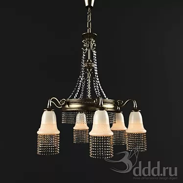 Vintage Elegance: Antique Chandelier 3D model image 1 