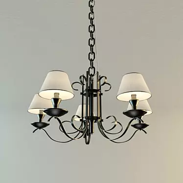 Elegant Crystal Chandelier 3D model image 1 