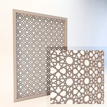 Elegant Arabic Room Divider 3D model image 1 