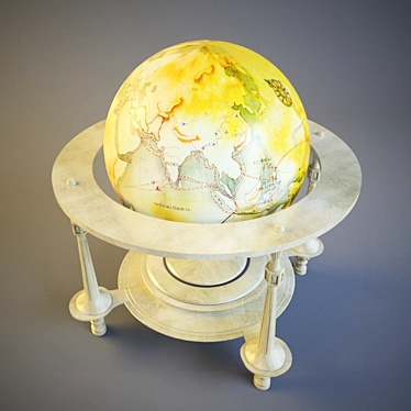 Vintage World Globe 3D model image 1 