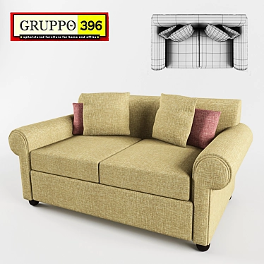 Compact Comfort Sofa 3D model image 1 