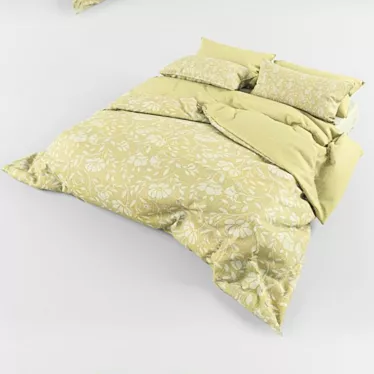 Dreamy Comfort: Bed Linen Set 3D model image 1 