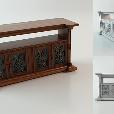 Sleek TV Stand 3D model image 1 