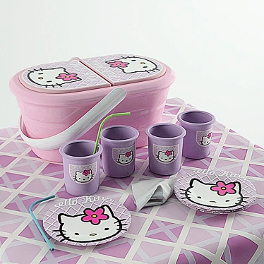 Hello Kitty Baby Dish Set 3D model image 1 