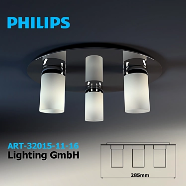 Philips Aloe Chrome Ceiling Light 3D model image 1 