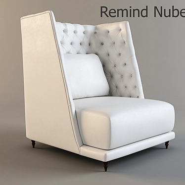 Introducing: REMIND - The Ultimate Upholstered Wingchair 3D model image 1 