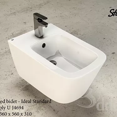 Sleek Wall Mounted Bidet 3D model image 1 