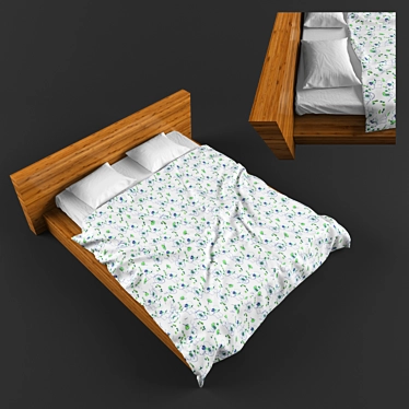 Luxury Bed Linen Set 3D model image 1 