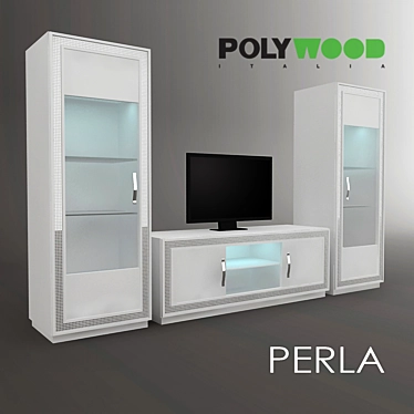 Title: Italian Perla Polywood Furniture 3D model image 1 