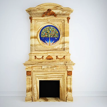 Vintage-inspired Fireplace 3D model image 1 
