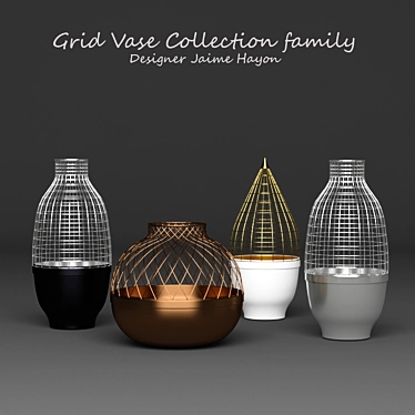 Knightly Grid Vases by Hayon 3D model image 1 