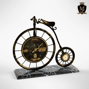 Title: Retro Bronze Bicycle Table Clock 3D model image 1 