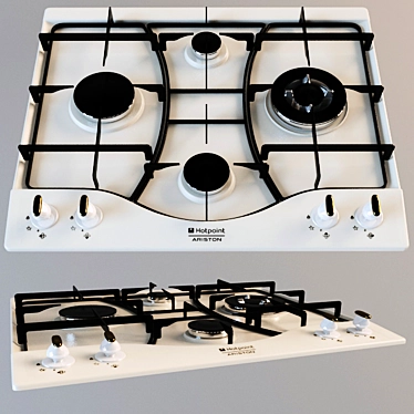 Sleek Touch Control Gas Hob 3D model image 1 