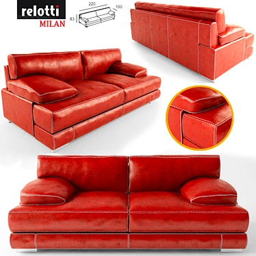 Elegant Milan Sofa - Relotti 3D model image 1 