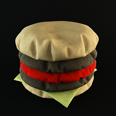 Hamburger Puff Chair: Fun and Comfy! 3D model image 1 