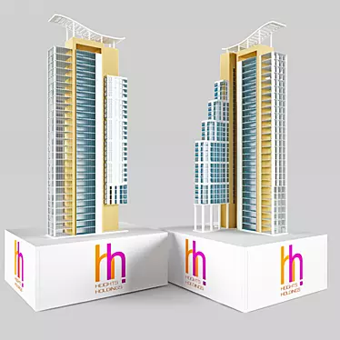 Peak Towers: Stunning Architectural Model 3D model image 1 