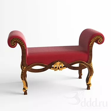 Stylish Upholstered Bench 3D model image 1 