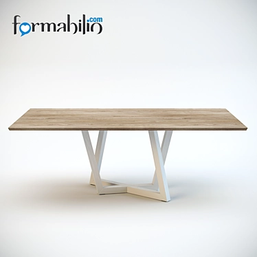 Sleek Dedalo Dining Table 3D model image 1 