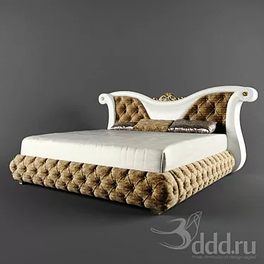 Timeless Elegance Classic Bed 3D model image 1 