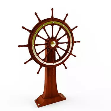 Maritime Steering Wheel with Premium Materials 3D model image 1 