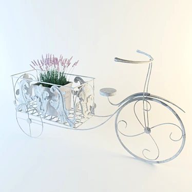 Whimsical Flower Bike Stand 3D model image 1 