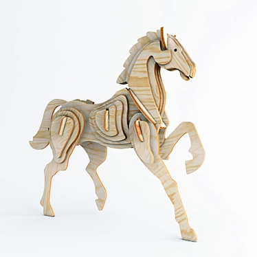 Elegant Equine Plywood 3D model image 1 