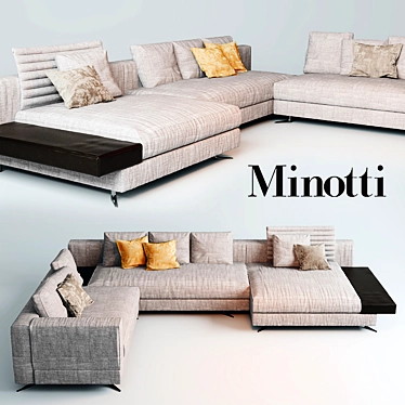 Elegant Minotti White Sofa 3D model image 1 