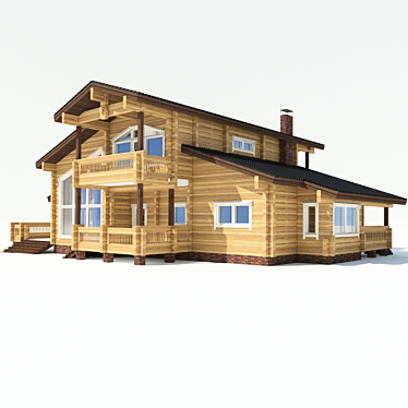 Charming Timber Retreat 3D model image 1 