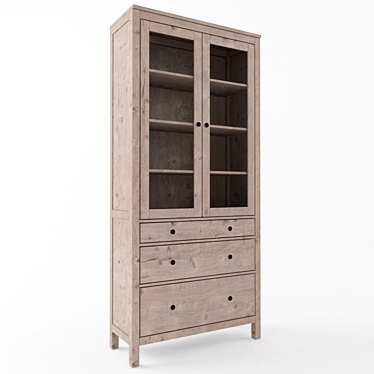 Elegant Hemnes Wardrobe Showcase 3D model image 1 