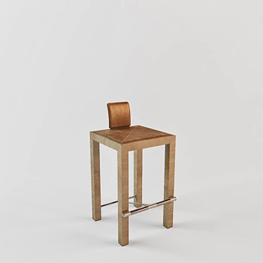 Tresserra Leather Wood Bar Stool 3D model image 1 